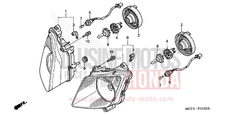 PROJECTEUR de VTR1000 SP-2 BLACK (NH1E) de 2004